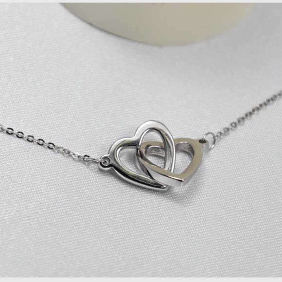 Charter Club Interlocking Heart Bracelet – Sterling Silver Adjustable - Picture 3 of 4